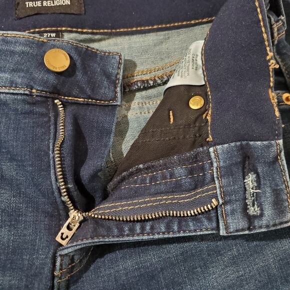 True Religion Jennie Curvy Big T Flap Pocket Dark Wash Ankle Jeans Womens 27 - Picture 6 of 11